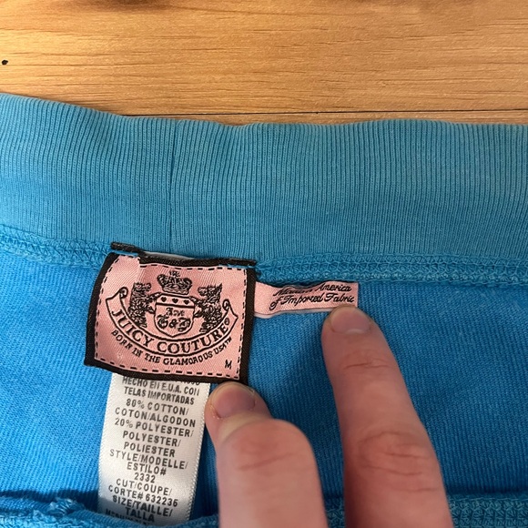 Juicy Couture Vintage Blue Velour Lounge Pants with Floral Accent - Picture 4 of 6